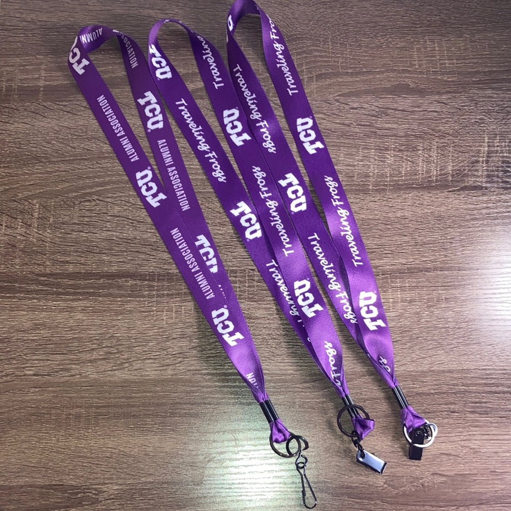 Bundle of 3 NWOT TCU Lanyards Purple & White